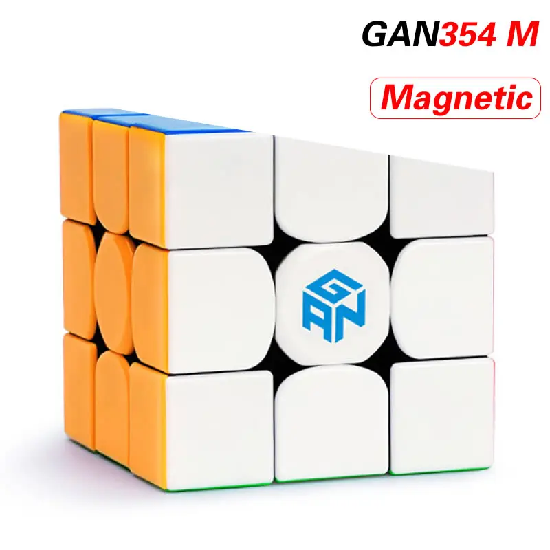 GAN 354 м Магнитный 3x3x3 волшебный куб 3x3 GAN 354 м Cubo Magico GAN354M скоростной куб головоломка антистрессовые игрушки для детей - Цвет: Stickerless
