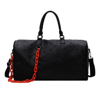 

Women PU leather travel bag portable travel fitness bag large capacity suitcase bag lightweight embossed duffle bag сумка