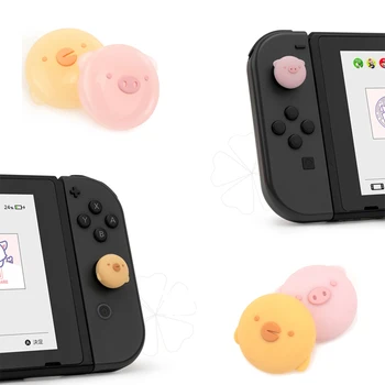 

Cute Pig Chick Thumb Grips Joystick Cap JoyCon Rocker Caps Non-slip Thumbstick Case Cover For Nintendo Switch Lite Accessories