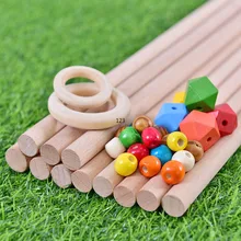 Natural Wood Teething Beads Wooden Ring Stick Children Kids DIY Wooden Jewelry Making Crafts Dreamcatcher Macrame Accessories