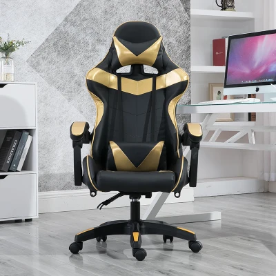 Massage WCG Gaming Chairs High Quality  Computer Chairs Swivel Lifting up Gaming Chair for Internet Cafe Gold No Footrest