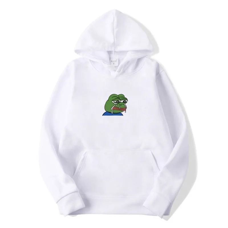 Sad tearing frog Print Hoodies Men Women Sweatshirts New Harajuku Hip Hop Hoodies Sweatshirt Male Japanese Street clothing