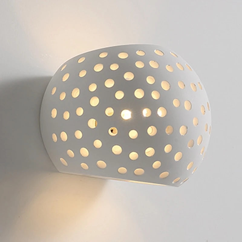 

HOT Modern Wall Sconce with 5W Led G9 Cap Type Natural Environmental Protection Gypsum Material Wall Mounted Lights Warm White