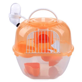 

Portable Apple Shape Double-Deck Plastic Hamster Cage Outdoor Creative Pet Carrying Cage Orange - Color Random