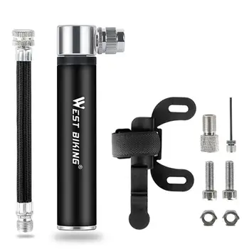 

WEST BIKING Mini Bicycle Pump Aluminum Alloy Cycling Hand Air Pump Ball Tire Inflator for Basketball Portable Road Bike Air Pump
