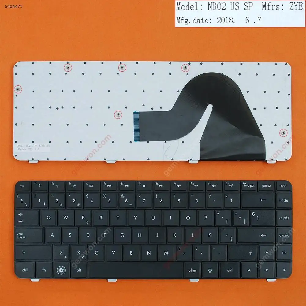 

SP Layout replacement new laptop computer keyboard for HP CQ42 BLACK OEM