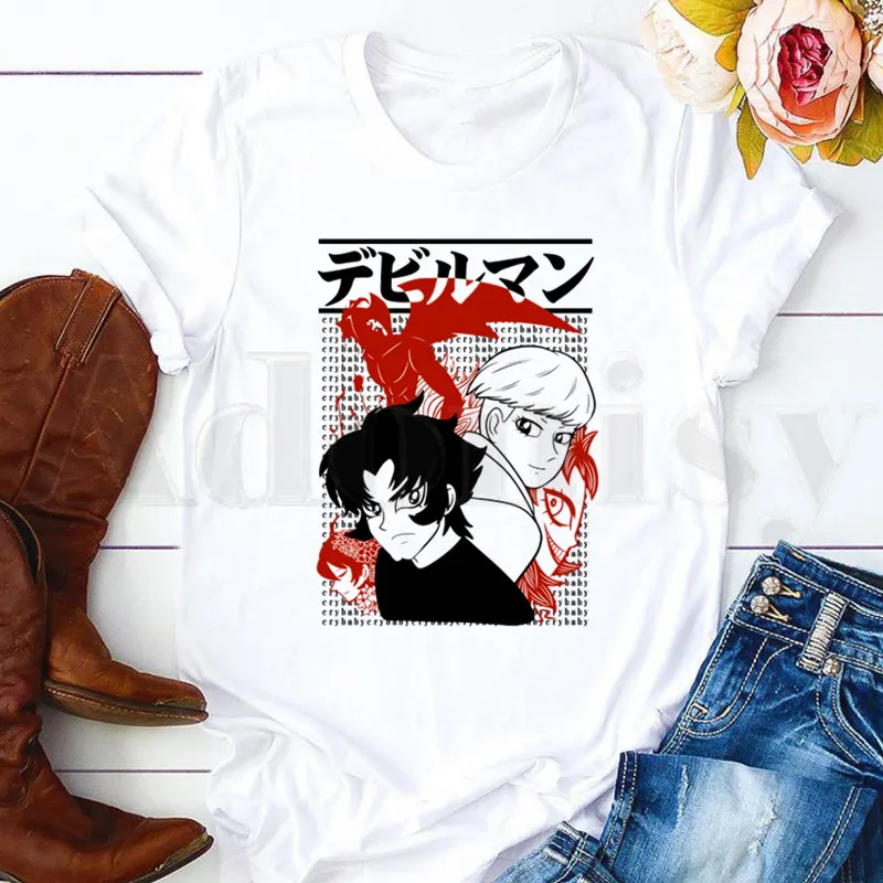 Футболка Devilman Crybaby женская с принтом из японского аниме дьявола рубашка в стиле