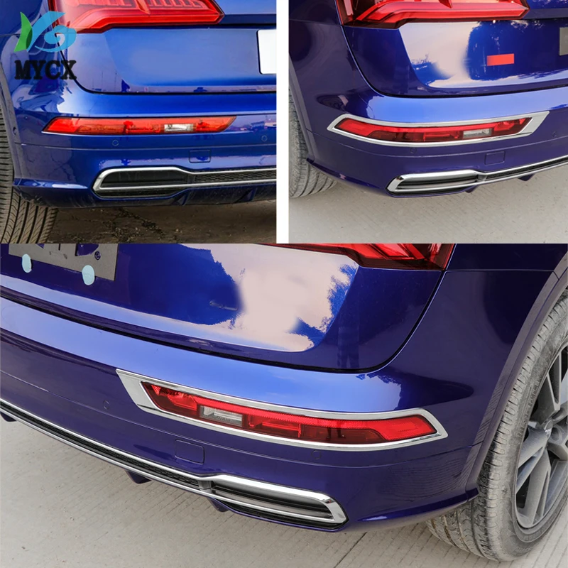 Для Audi Q5 L Q5L Автомобильная задняя противотуманная фара декоративная рамка-крышка ABS материя серебряные автомобильные аксессуары авто Стайлинг