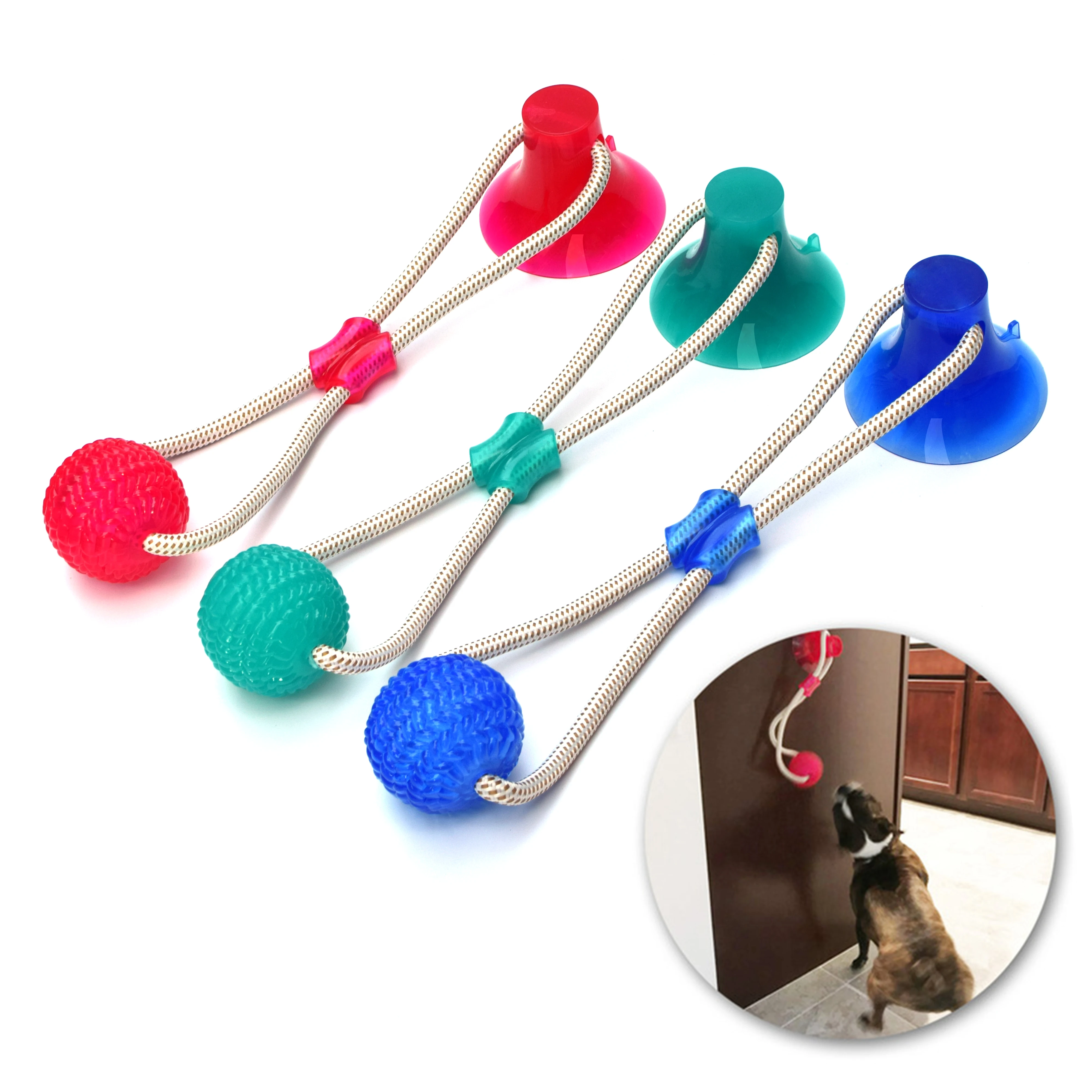 Multifunction Pet Molar Bite Dog Toys Rubber Chew Ball Cleaning Teeth Safe Elasticity TPR Soft
