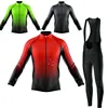 Autumn Men's Long Sleeve Cycling Jersey Shirt 20D Bib Pants Breathable Suits Ropa Ciclismo MTB Bike Sports Uniform Culotte