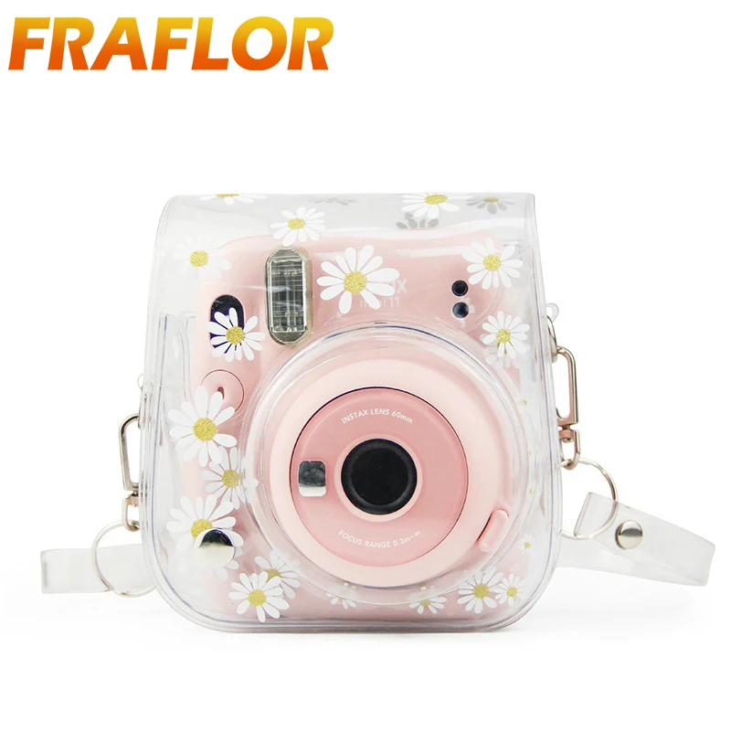 Bolsa protectora de PVC para cámara Polaroid Fuji Fujifilm Instax Mini  11/9/8, funda transparente con flores secas, margaritas|Bolsos para  cámara/vídeo| - AliExpress