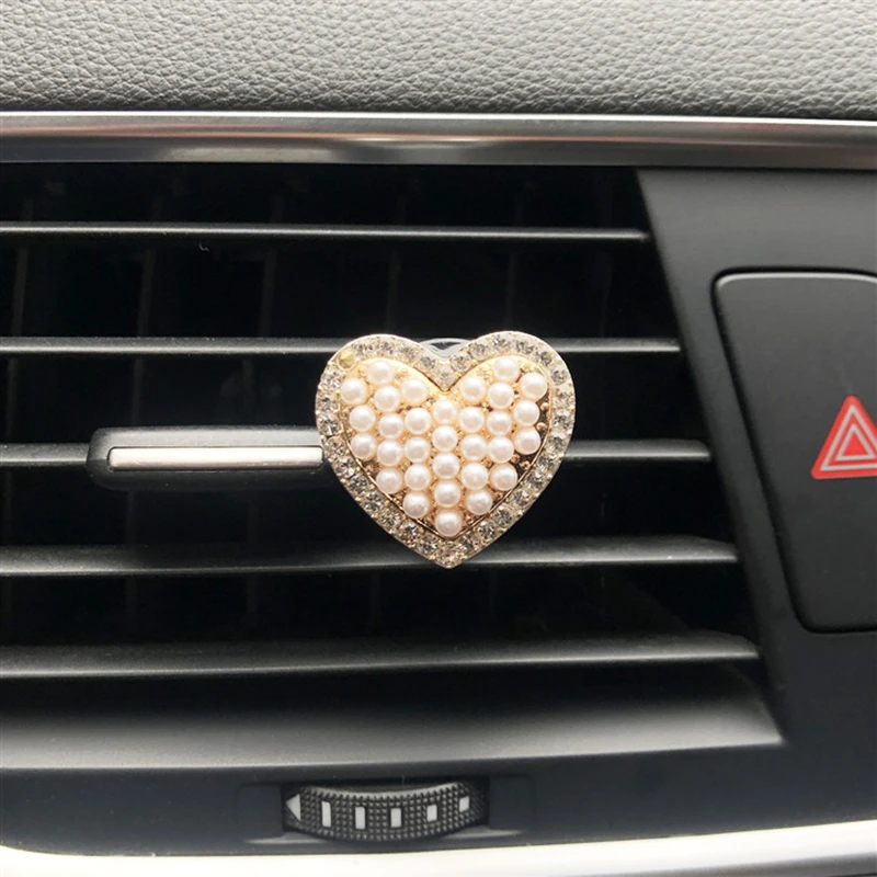 Имитация жемчуга в форме сердца освежитель воздуха для автомобиля ароматерапия твердый автомобильный воздушный клипса кондиционирования воздуха на выходе диффузор автомобильные аксессуары