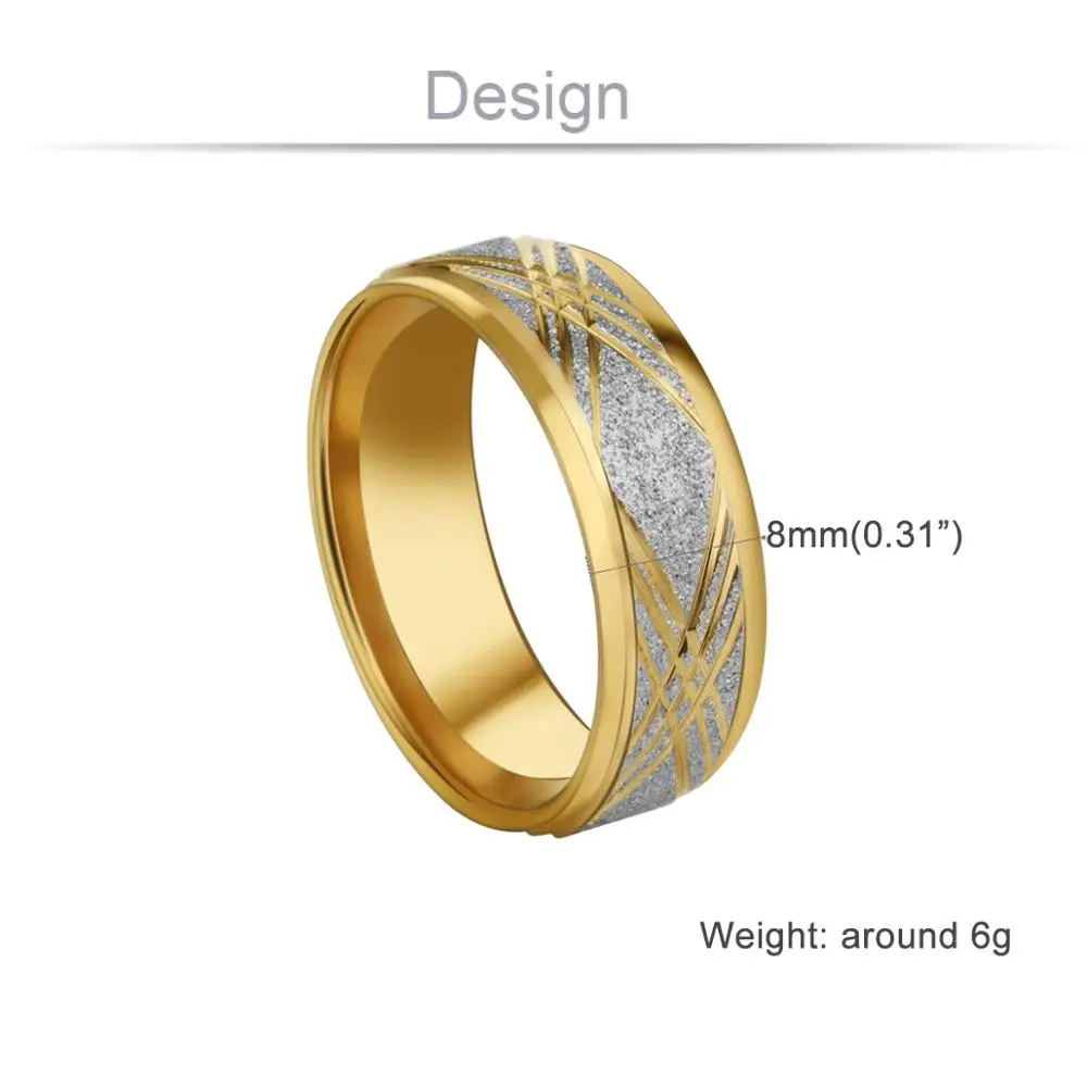 Mens 8mm Stainless Steel Rings Rhinestone Finger Ring for Couple Lover Engagement Wedding Rings Trendy Jewelry Size 6.5-11.5 wedding rings finger rings jewelry rings ring jewelry couple rings