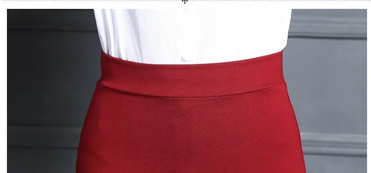 Осенне-зимний костюм Юбки Женская деловая Повседневная рабочая одежда облегающая юбка женские до колена офисные тонкие бедра Jupe Femme черные красные