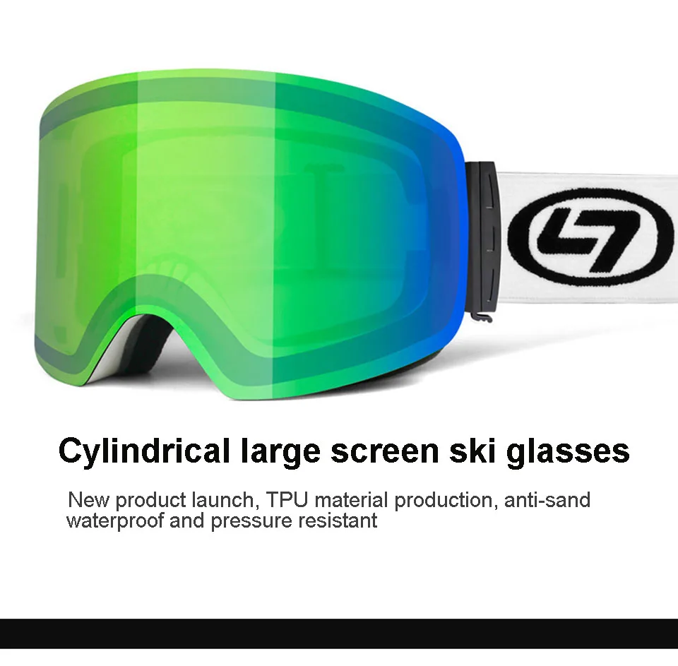 Новинка, лыжные очки для сноуборда, женские и мужские очки для катания на лыжах, маска UV 400, очки для защиты от снега, очки для взрослых с двойным зеркальным магнитом
