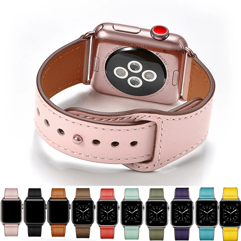 Ремешок для часов из натуральной кожи Apple Watch Series 4 3 2 1 42 мм 44 VIOTOO роскошный кожаный