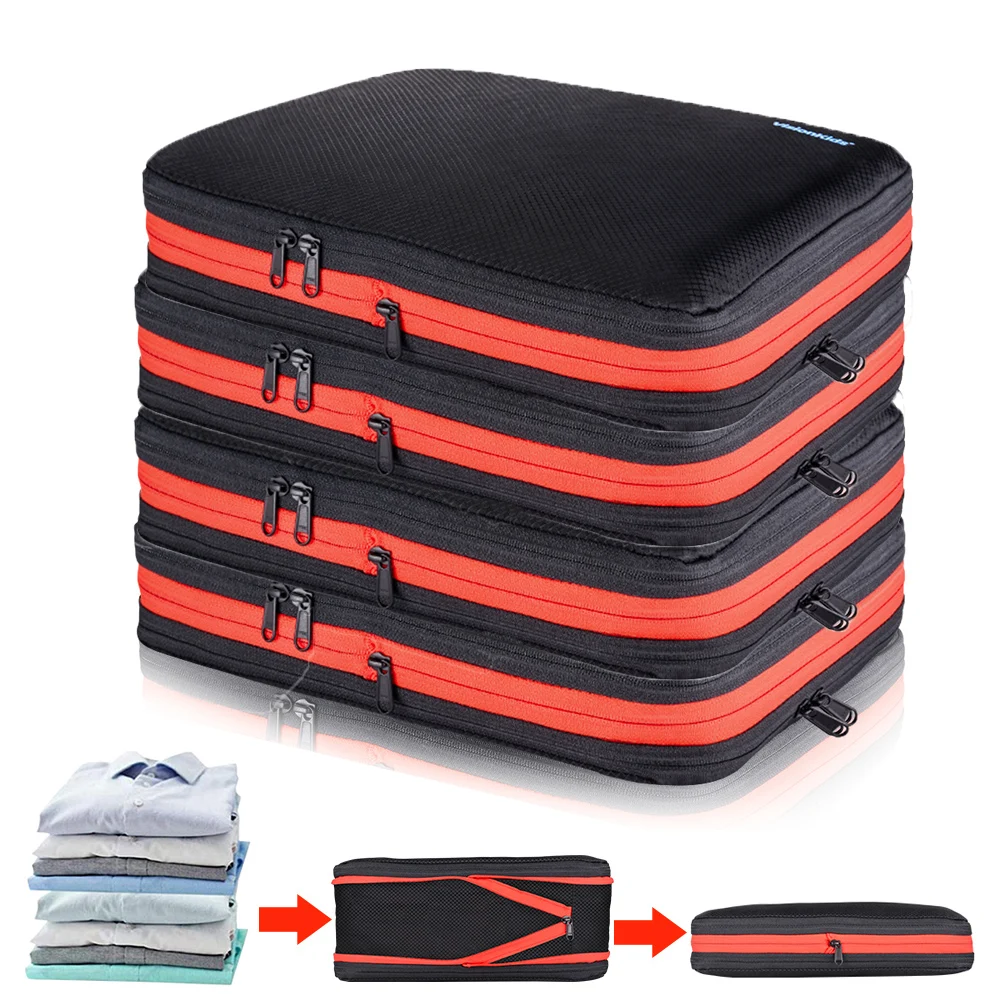 Compression Travel Bags Packing Cubes Storage Suitcase Luggage Clothes