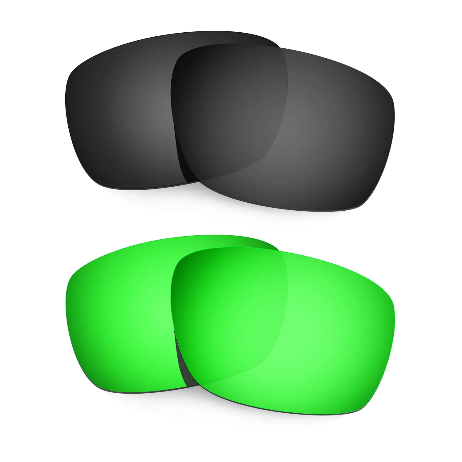 

HKUCO Polarized Replacement Lenses For Tinfoil Carbon Sunglasses Black/Green 2 Pairs