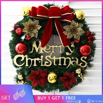 

Christmas decorations Christmas wreaths Red knots 30/40/50cm Christmas wreaths Tender decorations PVC Merry Christmas Party