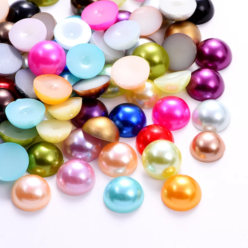 2mm-To-12mm-Resin-Half-Round-Pearls-Rhinestones-Flatback-Half-Round-Pearls-Multi-Colors-Glue-On