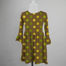 Новое поступление; Весенняя детская одежда для маленьких девочек; хлопковое платье с длинными рукавами и оборками с подсолнухом; изысканное платье до колена с цветочным рисунком