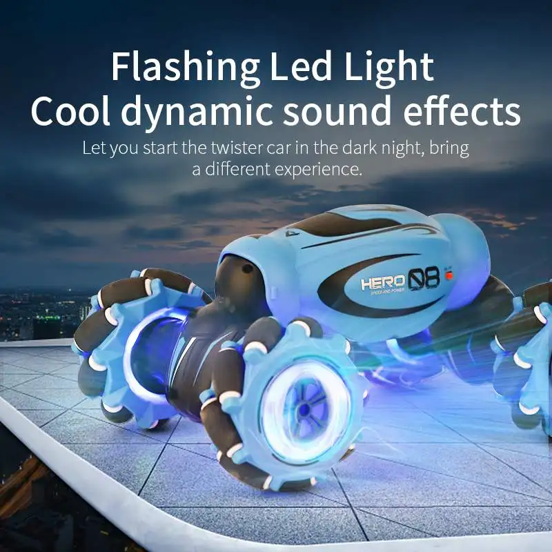 

1:16 4WD RC Car Radio Gesture Induction Music Light Twist High Speed Stunt Remote Control Off Road Drift Vehicle Car Model D876