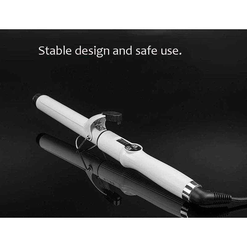Ceramic Glaze Wave Electric Roll Stick Intelligent Temperature Control Inner Buckle Bangs Pear Head 25MM EU Plug