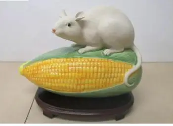 

year of the rat Zodiac mouse gold Shek Wan ceramic doll High-end luxury Animal Sculpture statue carving Home Decoration