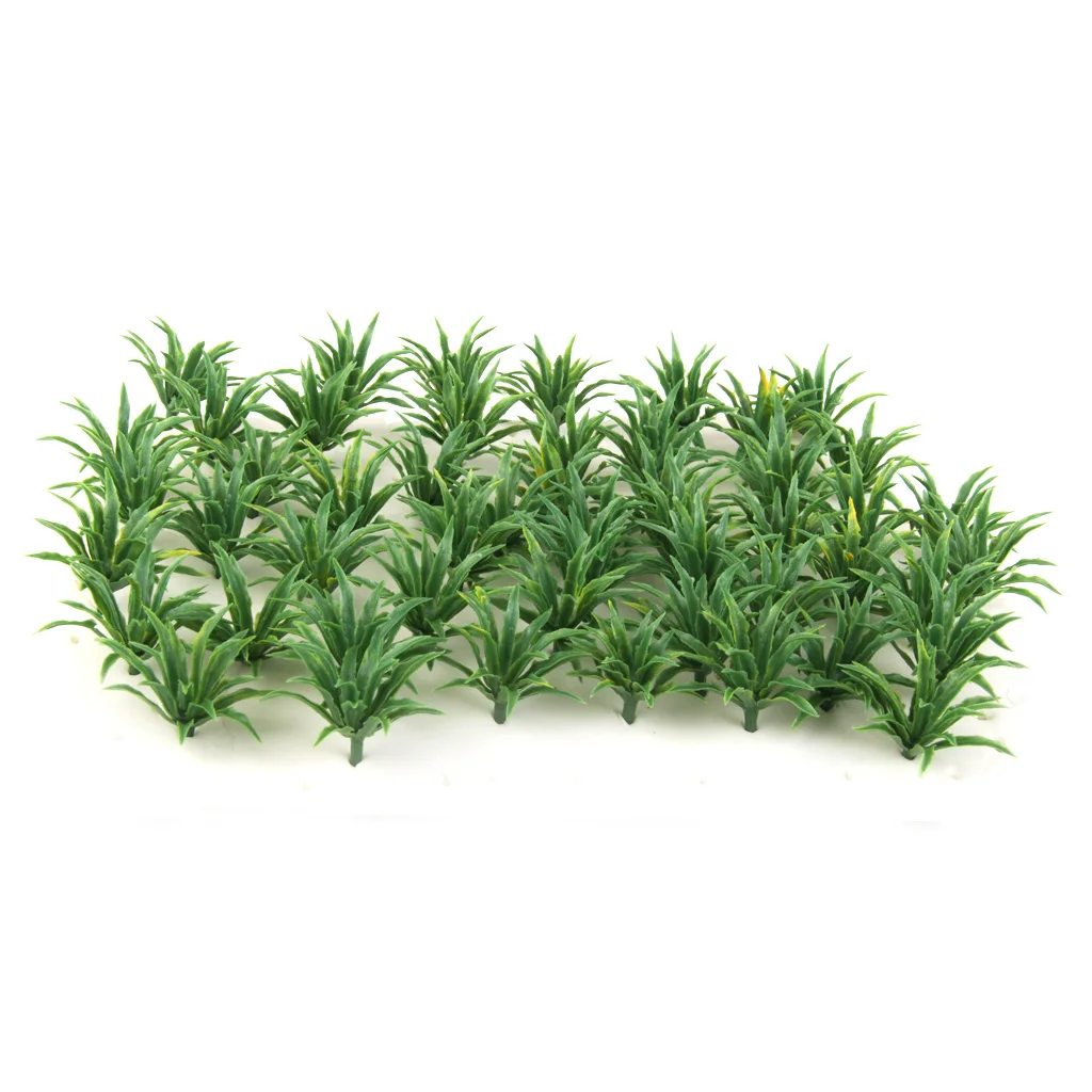 50pcs Model Green Shrubs Bush Railway Wargame Park Diorama Scenery HO 3.5cm for Track Train Model Building Accessories