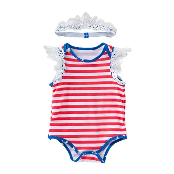 

Newborn Clothes Infant Girl Clothes Ropa Bebe Baby Romper Independence Day Toddler Romper Ruffle Sleeve Romper Party Jumpsuit