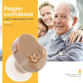 

Mini Invisible CIC Hearing Aids Digital Adjustable Tone Sound Amplifier In Ear Hearing Aids For The Elderly Hearing Loss Skin