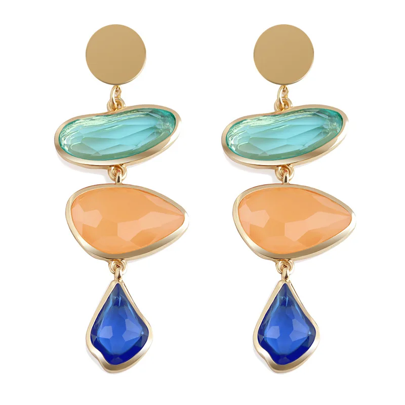 

Beautiful Water Drop-shaped Resin Earrings With Irregular Long Earrings
