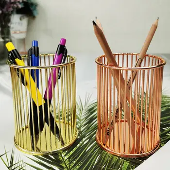 

Hollow Desktop Metal Pen Makeup Brushes Holder Storage Box Container Organizer You can classify your pens or makeup brushes,
