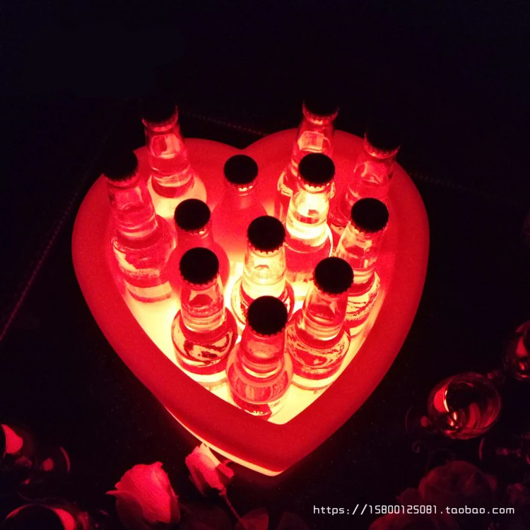 

LED Colorful Remote Control Charging Bar Luminous Ice Bucket Bar KTV Champagne Bucket PE Anti-fall 12 Beer Barrels