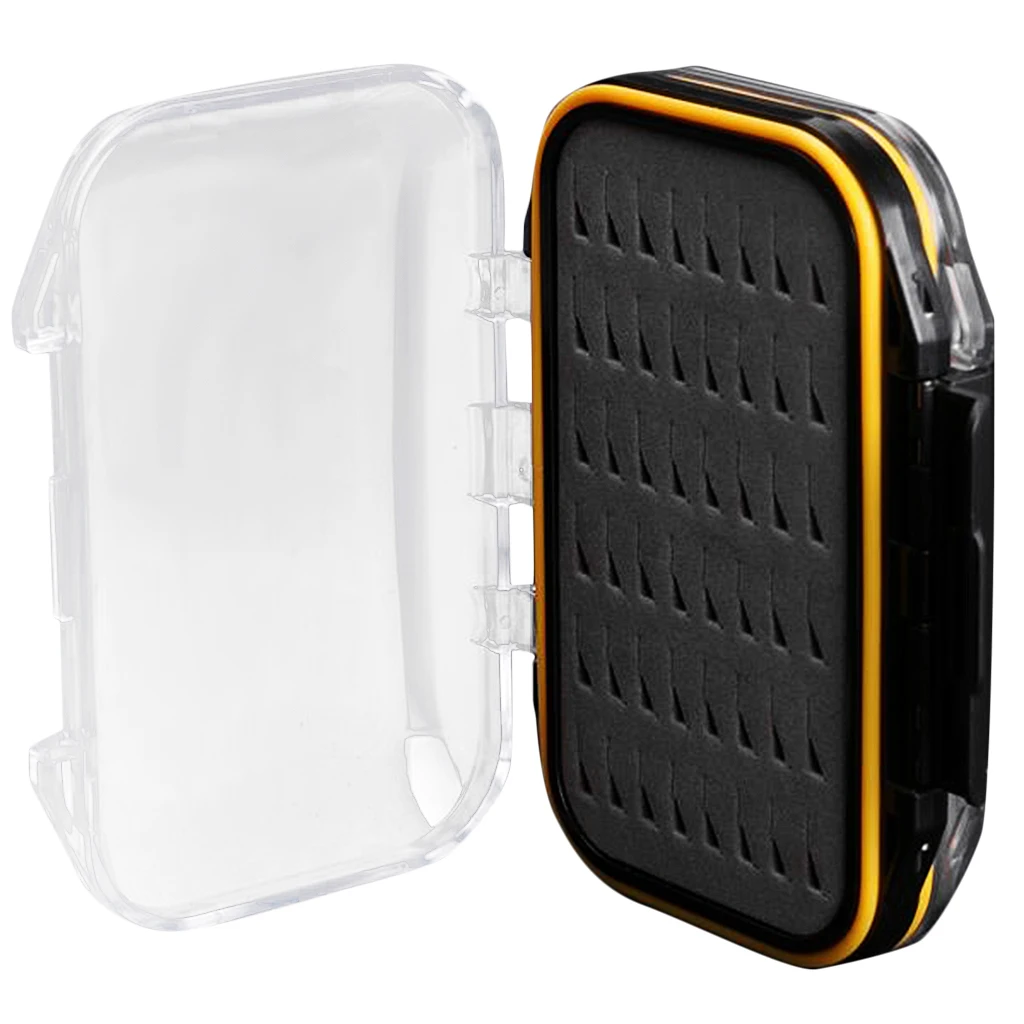 2 Pcs Pocket Size Double Layers Waterproof Nymph Dry Wet Flies Hook Fishing Fly Box Fishing Tackles Box Case Container Pesca