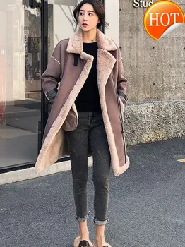 

Jacket Women Winter Fashion Lamb Fur Coat Female Warm Parka Women Faux Fur Coat Suede Leather Jackets Manteau Femme MY