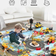 Floor-Game Pad City-Toy Crawling-Mat Cars Road-Map Baby Waterproof Kids Children 83--58cm