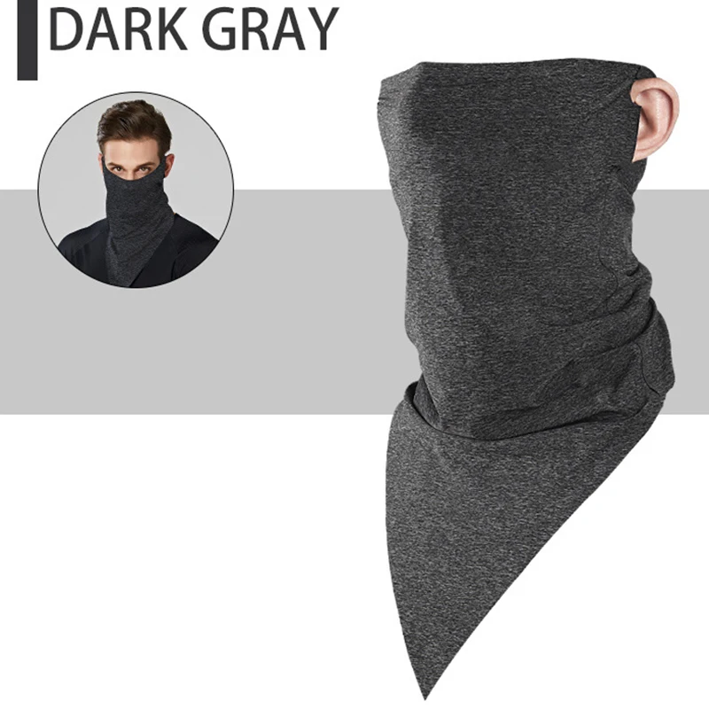 Темно-серый Outdoor Face Mask Breathable Viscose Fiber Sun Dust Mask Neck Bandana for Riding Skiing C55K Sale - Цвет: Темно-серый