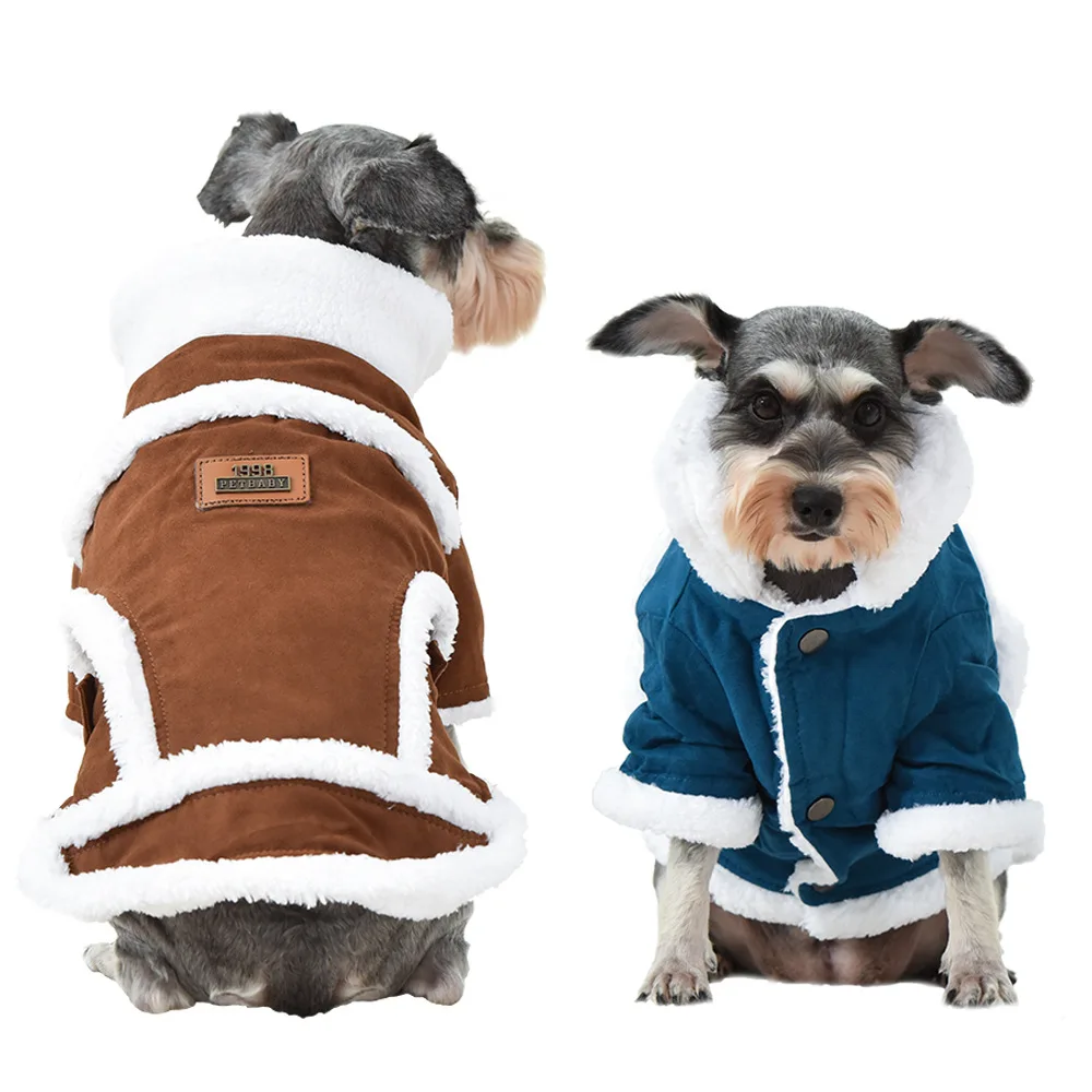 

Pet Dog Hoodie Luxury Suede Clothes Fur Jumpers Coat Woolen Winter Warm Pup Kitten Windbreak Warm Jacket Pet Winter Coat