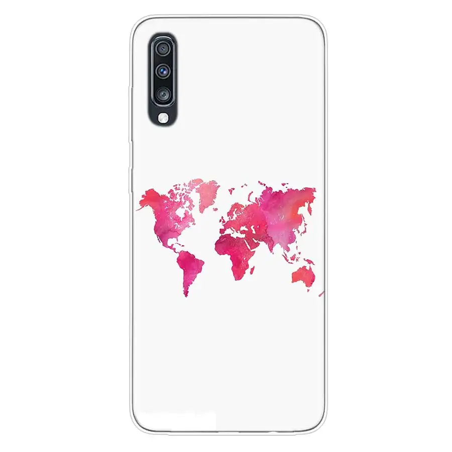 Карта мира с милым дизайном резиновый чехол для samsung Galaxy S9 S8 A6 A8 J4 J6 Plus+ J8 A7 A9 Примечание 10 Pro 9 8 S7 S6 края крышки - Цвет: NO.7