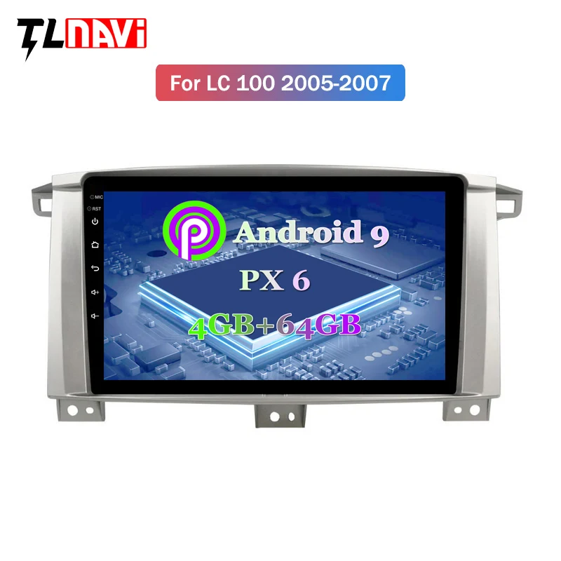 Flash Deal PX6 4G+64G 9" Android 9.0 car multimidia dvd player for Toyota Land cruiser 100 LC 100 LC100 CAR radio gps navigation 1