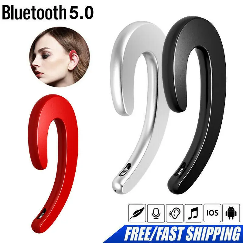 

Ear Bluetooth Bone Conduction Stereo Wireless Earphone 5.0 Headset 1pc Handsfree Sport Car Earhook Earbuds