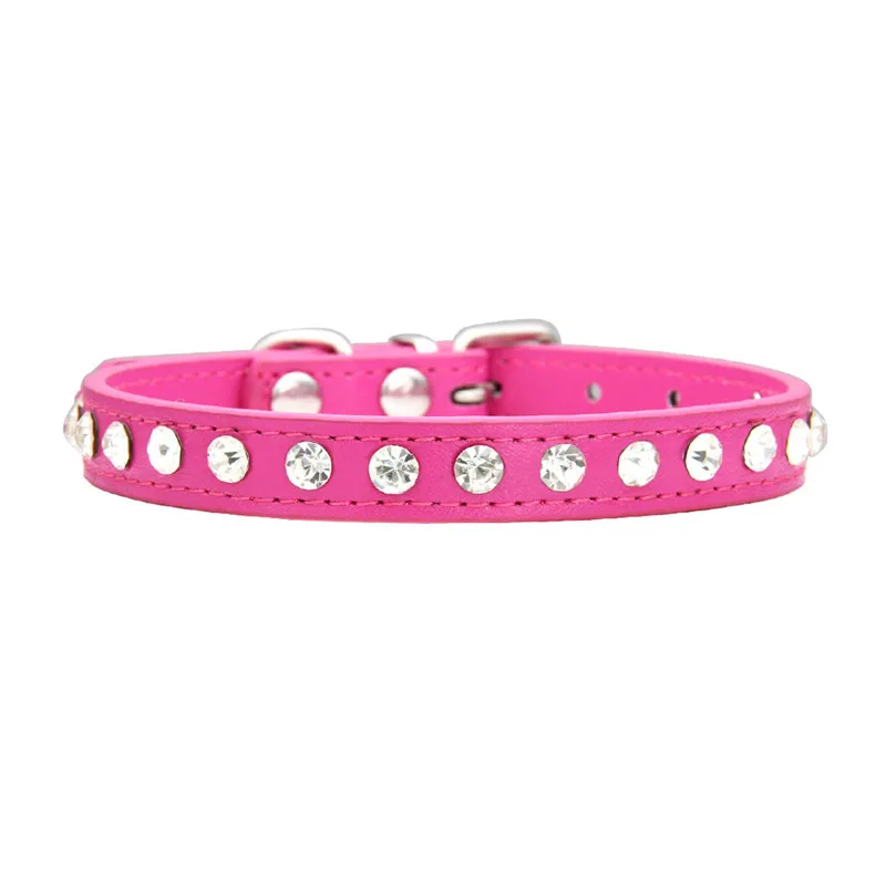 Puppy Dog Collar Crystal Hot Bling Rhinestone Pu Leather Puppy Cat Collars Necklace Neck Strap Personality Pet Products Collar dog collar pet collar