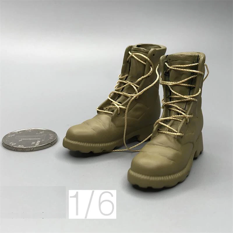 

Best Sell Scale 1/6 Brown Combat Hollow Shoes Boots Model For Usual 12inch Doll Figures Collection