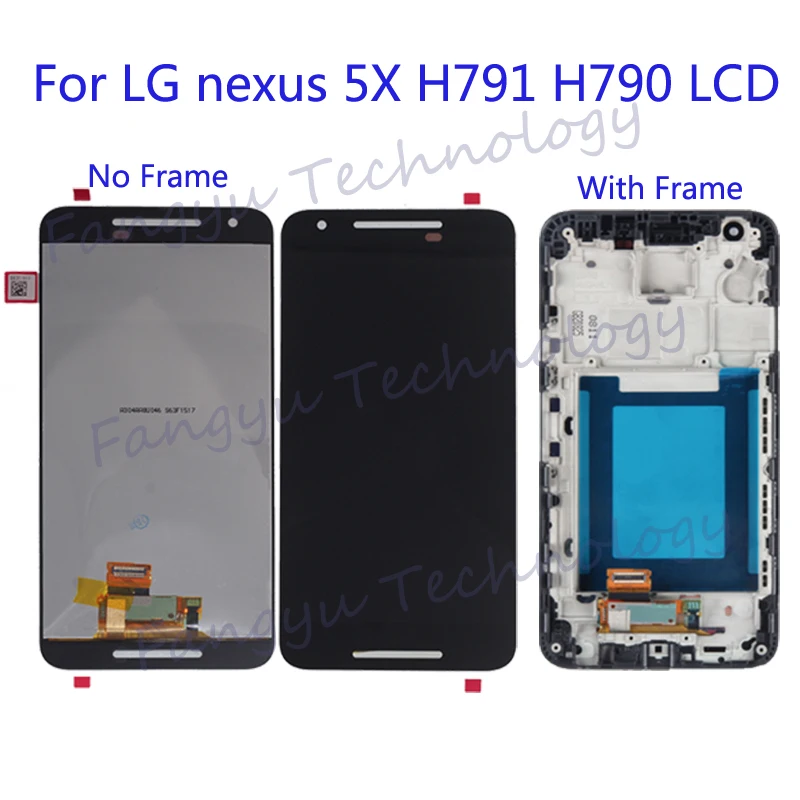 

AAA high quality For LG nexus 5X H791 H790 LCD Display Glass Touch Screen with Frame Repair Kit Replacement digitizer+tool