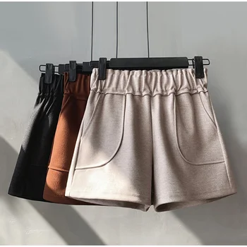 

Women's High Shorts Office Lady Shorts for Autumn Solid Casual Ladies