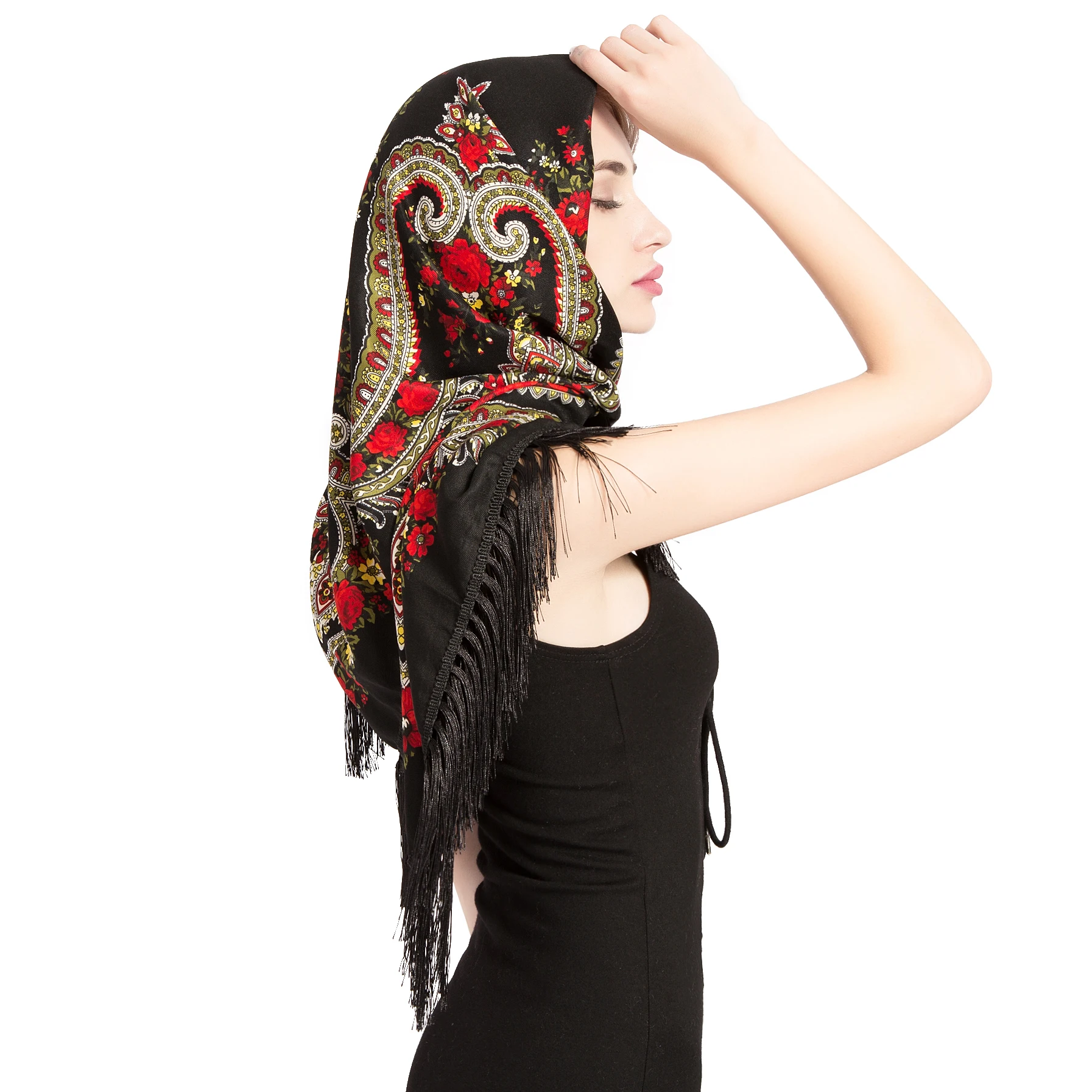 Scialle russo sciarpa Babushka fazzoletti ucraina testa autunno inverno  grandi coperte quadrate nappa capelli donna Hijab collo avvolgere|Sciarpe  da donna| - AliExpress