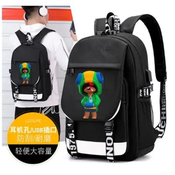 

New Fashion USB charging Backpack For Teenagers Game Hero Leon Crow Printing Schoolbag Men's travel bag