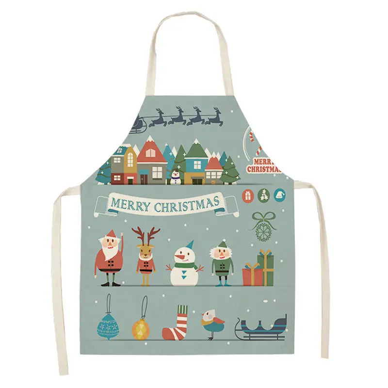CM1003-14 1 шт. новогодний фартук для женщин Pinafore Рождественский Декор кулон хлопок лен Кухонные фартуки 53*65 см слюнявчик для взрослых для домашнего приготовления PM0005 - Цвет: CM1003-14