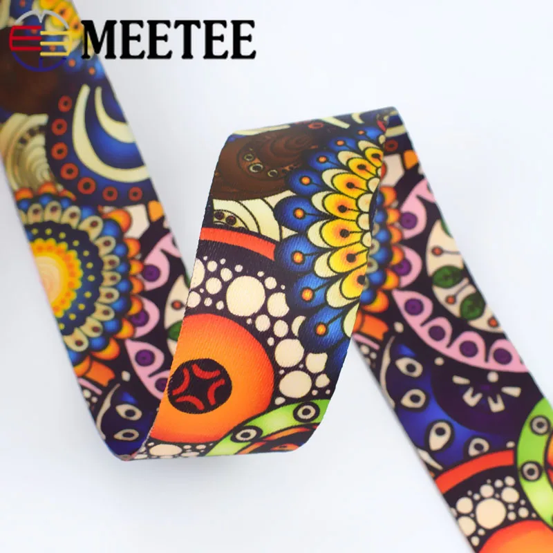 Meetee 5/10 м 38 мм полиэфирная жаккардовая тесьма Модный этнический узор кружева